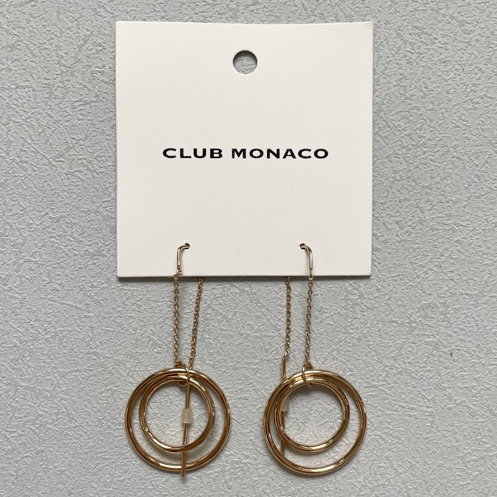NWT Club Monaco Multi Circle Threader Earrings